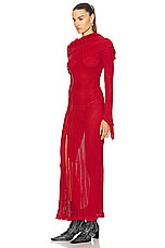 Acne Studios Long Sleeve Dress in Red, view 3, click to view large image.