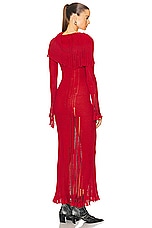 Acne Studios Long Sleeve Dress in Red, view 4, click to view large image.