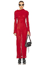 Acne Studios Long Sleeve Dress in Red, view 5, click to view large image.