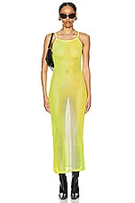 Acne Studios See Through Dress in Acid Yellow, view 1, click to view large image.