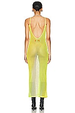 Acne Studios See Through Dress in Acid Yellow, view 3, click to view large image.