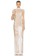 Acne Studios Sleeveless Maxi Dress in White & Beige, view 1, click to view large image.