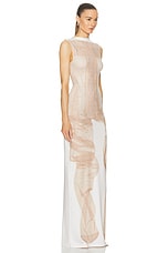 Acne Studios Sleeveless Maxi Dress in White & Beige, view 2, click to view large image.