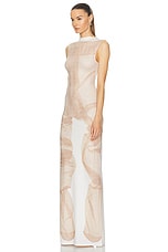 Acne Studios Sleeveless Maxi Dress in White & Beige, view 3, click to view large image.