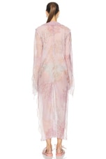 Acne Studios Daftan Lace Camo Long Sleeve Dress in Pink, view 3, click to view large image.