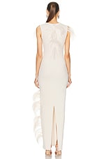 Acne Studios Feather Detail Dress in White & Green, view 4, click to view large image.