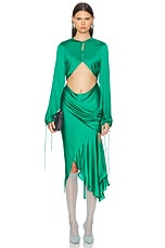 Acne Studios Silk Fluid Dress in Jade Green, view 1, click to view large image.
