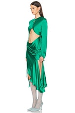 Acne Studios Silk Fluid Dress in Jade Green, view 3, click to view large image.