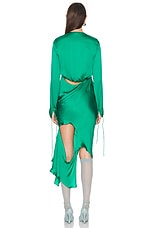 Acne Studios Silk Fluid Dress in Jade Green, view 4, click to view large image.
