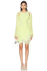 Acne Studios Derika Long Sleeve Mini Dress in Fluo Yellow, view 1, click to view large image.