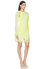 Acne Studios Derika Long Sleeve Mini Dress in Fluo Yellow, view 2, click to view large image.
