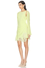 Acne Studios Derika Long Sleeve Mini Dress in Fluo Yellow, view 3, click to view large image.