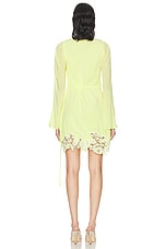 Acne Studios Derika Long Sleeve Mini Dress in Fluo Yellow, view 4, click to view large image.