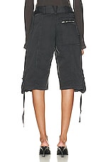 Acne Studios Long Short in Charcoal Grey, view 3, click to view large image.