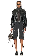 Acne Studios Long Short in Charcoal Grey, view 4, click to view large image.