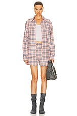 Acne Studios Face Casual Short in Pink & Blue, view 4, click to view large image.