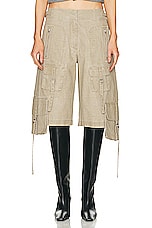 Acne Studios Long Short in Khaki Beige, view 1, click to view large image.