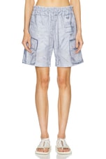 Acne Studios Retina Cargo Short in Light Blue, view 1, click to view large image.