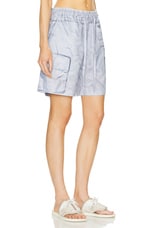 Acne Studios Retina Cargo Short in Light Blue, view 2, click to view large image.
