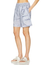Acne Studios Retina Cargo Short in Light Blue, view 3, click to view large image.