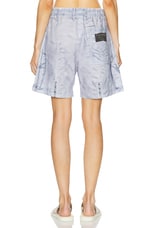 Acne Studios Retina Cargo Short in Light Blue, view 4, click to view large image.