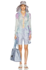 Acne Studios Retina Cargo Short in Light Blue, view 5, click to view large image.
