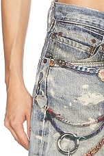 Acne Studios Judda Keychains Denim Short in Mid Blue, view 6, click to view large image.