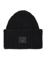 Acne Studios Beanie in Black, view 1, click to view large image.