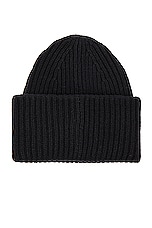 Acne Studios Beanie in Black, view 2, click to view large image.