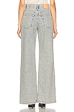 Acne Studios Monogram Wide Leg in Blue & Beige, view 3, click to view large image.