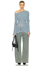 Acne Studios Wide Leg in Blue & Beige, view 4, click to view large image.