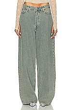 Acne Studios Dirty Wide Leg in Blue & Beige, view 1, click to view large image.