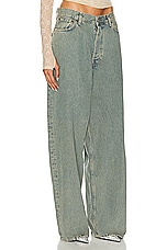 Acne Studios Dirty Wide Leg in Blue & Beige, view 2, click to view large image.
