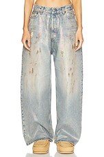 Acne Studios 2023 Dirty Halo Super Wide Leg Jeans in Mid Blue | FWRD