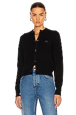 Acne Studios Keva Face Cardigan in Black, view 2, click to view large image.