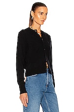 Acne Studios Keva Face Cardigan in Black, view 3, click to view large image.