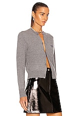 Acne Studios Solid Cardigan in Grey Melange, view 2, click to view large image.