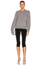 Acne Studios Face V Neck Sweater in Grey Melange, view 4, click to view large image.