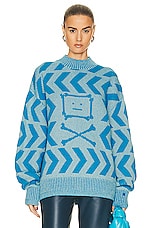 Acne Studios FACE セーター - Spearmint Green & Sapphire Blue | FWRD