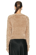 Acne Studios Crop Cardigan in Camel Brown, view 3, click to view large image.