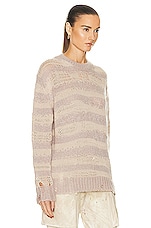 Acne Studios Distressed Sweater in Warm Beige & Champagne, view 2, click to view large image.