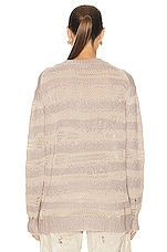 Acne Studios Distressed Sweater in Warm Beige & Champagne, view 3, click to view large image.
