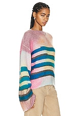 Acne Studios Stripe Sweater in Blue & Multi, view 2, click to view large image.