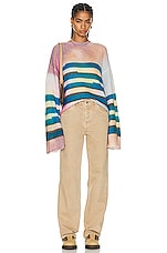 Acne Studios Stripe Sweater in Blue & Multi, view 4, click to view large image.