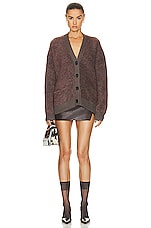 Acne Studios Knit Cardigan in Brown & Blue Melange, view 4, click to view large image.