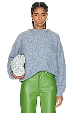 Acne Studios Crewneck Sweater in Denim Blue, view 1, click to view large image.