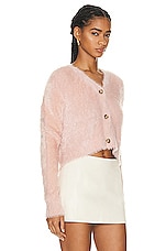 Acne Studios Crop Cardigan in Dusty Pink, view 2, click to view large image.