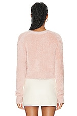 Acne Studios Crop Cardigan in Dusty Pink, view 3, click to view large image.