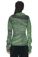 Acne Studios Turtleneck Sweater in Navy & Fluo Green, view 3, click to view large image.