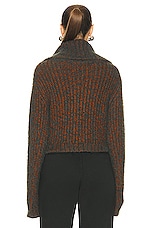 Acne Studios Crop Cardigan in Rust Brown & Multi, view 3, click to view large image.